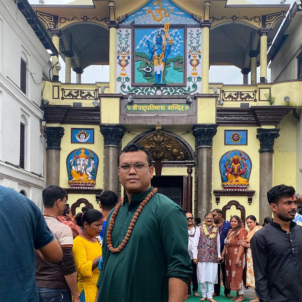 Astrologer Sailyajit Baruah at Pashupatinath Mandir